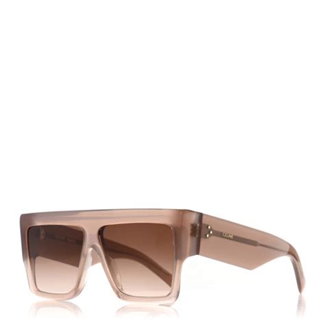 CELINE Acetate Flat Top Rectangular Sunglasses CL40092I .